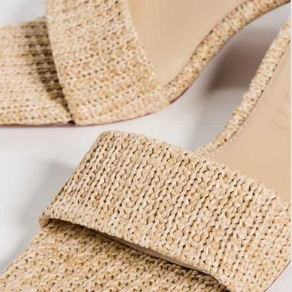 cult gaia Natural Raffia Slide Mules in Beige Size 38 - 8US - Picture 4 of 13